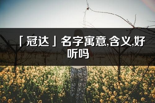 「冠达」名字寓意,含义,好听吗_冠达名字分析打分