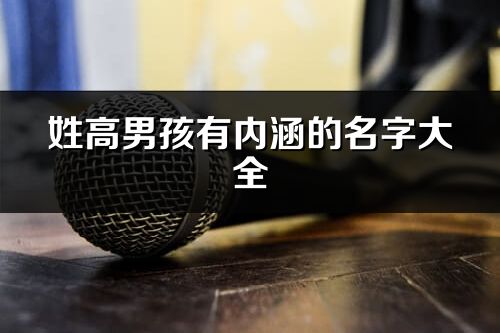 姓高男孩有内涵的名字大全