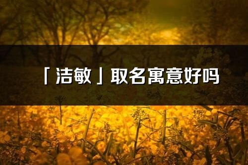 「洁敏」取名寓意好吗_洁敏名字含义及寓意