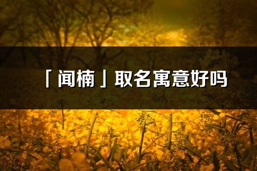 「闻楠」取名寓意好吗_闻楠名字含义及寓意