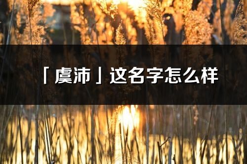 「虞沛」这名字怎么样_虞沛的名字解释