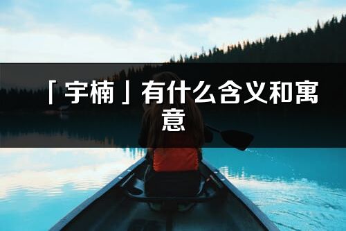 「宇楠」有什么含义和寓意_宇楠名字的出处与意思