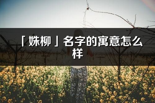 「姝柳」名字的寓意怎么样_姝柳的出处