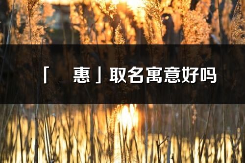 「珺惠」取名寓意好吗_珺惠名字含义及五行