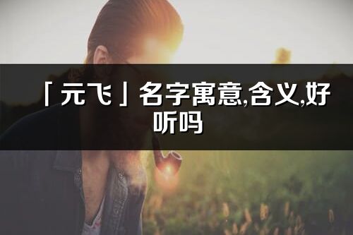 「元飞」名字寓意,含义,好听吗_元飞名字分析打分