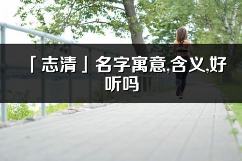 「志清」名字寓意,含义,好听吗_志清名字分析打分