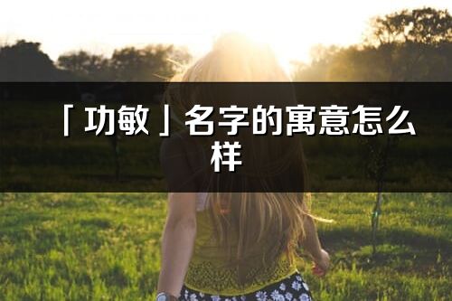 「功敏」名字的寓意怎么样_功敏的出处