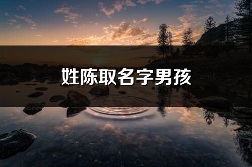 姓陈取名字男孩