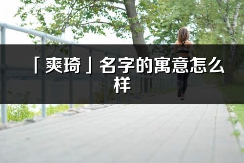 「爽琦」名字的寓意怎么样_爽琦的出处