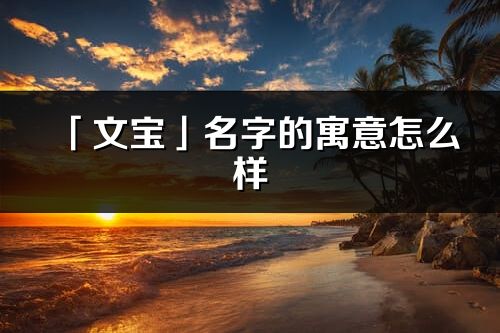 「文宝」名字的寓意怎么样_文宝的出处