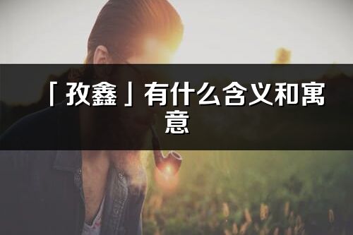 「孜鑫」有什么含义和寓意_孜鑫名字的出处与意思