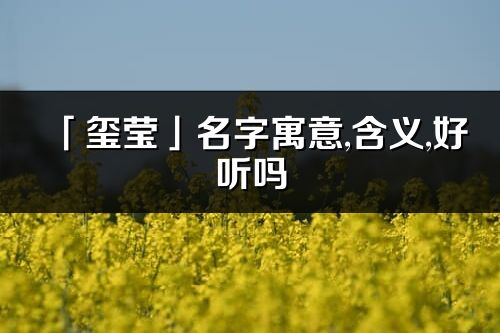 「玺莹」名字寓意,含义,好听吗_玺莹名字分析打分