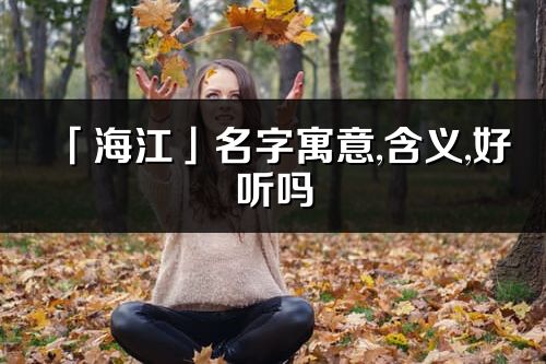 「海江」名字寓意,含义,好听吗_海江名字分析打分