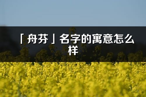 「舟芬」名字的寓意怎么样_舟芬的出处