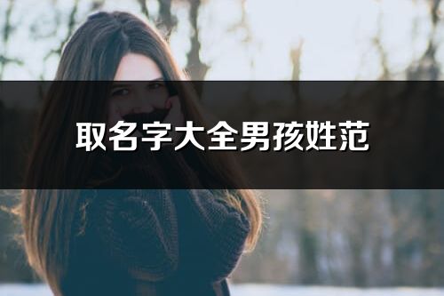 取名字大全男孩姓范