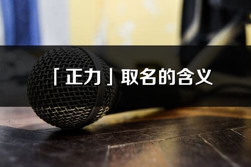 「正力」取名的含义_正力名字寓意解释