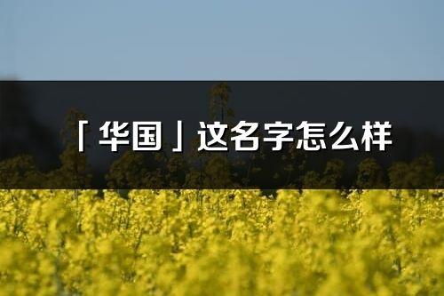 「华国」这名字怎么样_华国的名字解释