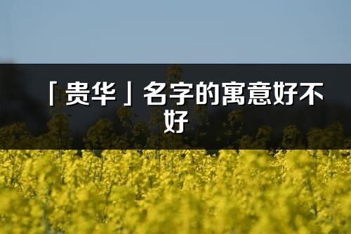 「贵华」名字的寓意好不好_贵华含义分析