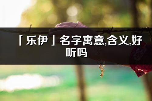 「乐伊」名字寓意,含义,好听吗_乐伊名字分析打分