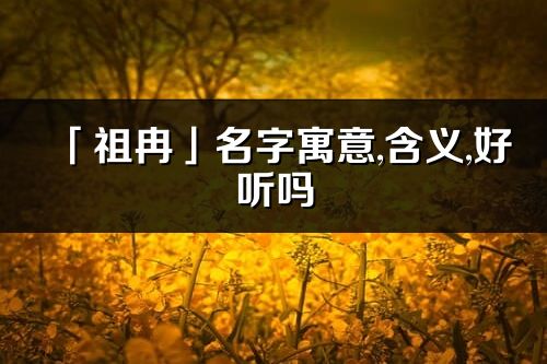 「祖冉」名字寓意,含义,好听吗_祖冉名字分析打分