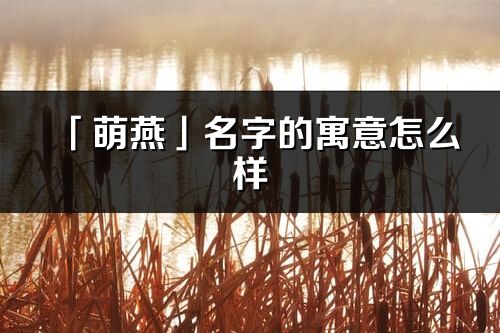 「萌燕」名字的寓意怎么样_萌燕的出处