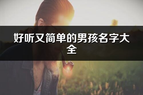 好听又简单的男孩名字大全