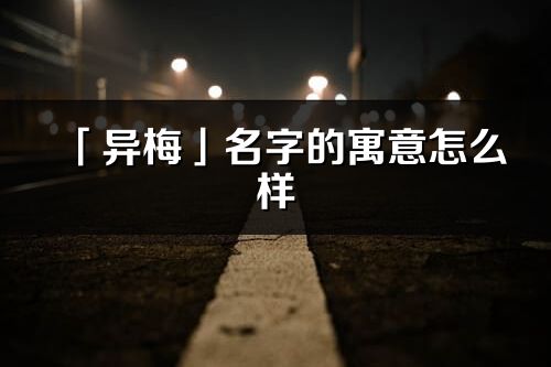 「异梅」名字的寓意怎么样_异梅的出处