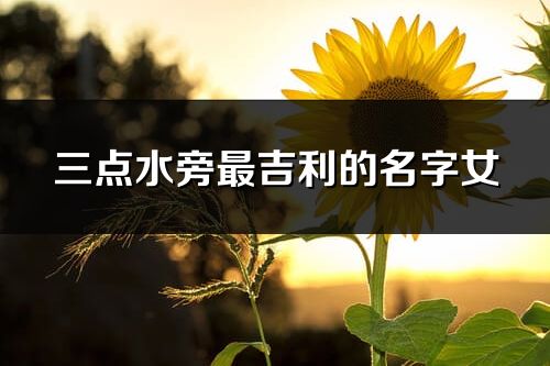 三点水旁最吉利的名字女