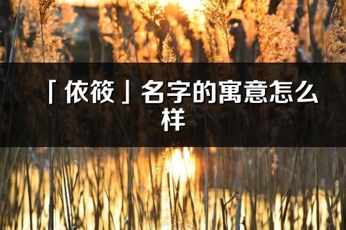 「依筱」名字的寓意怎么样_依筱的出处