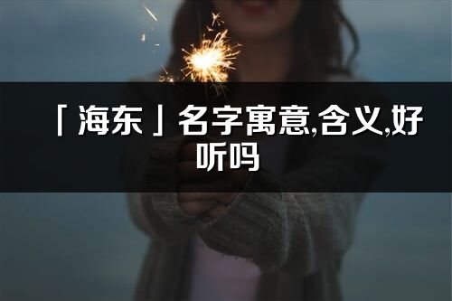 「海东」名字寓意,含义,好听吗_海东名字分析打分