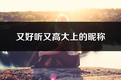 又好听又高大上的昵称(共569个)