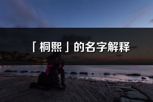 「桐熙」的名字解释_桐熙含义分析