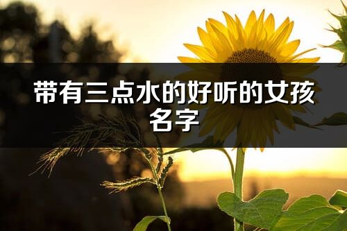 带有三点水的好听的女孩名字