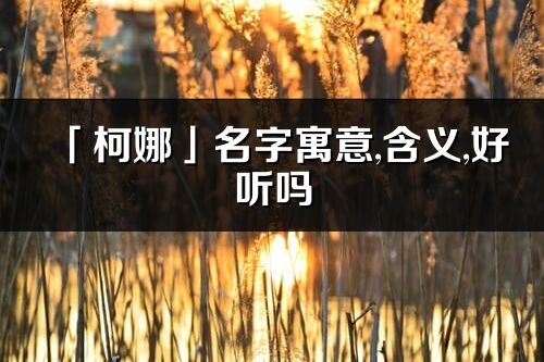 「柯娜」名字寓意,含义,好听吗_柯娜名字分析打分