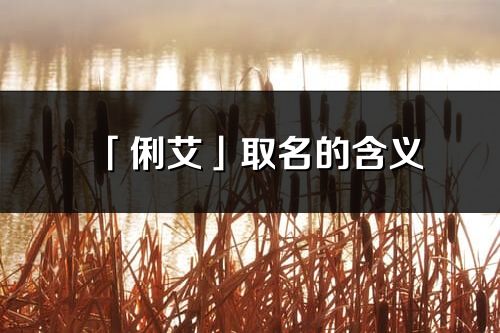 「俐艾」取名的含义_俐艾名字寓意
