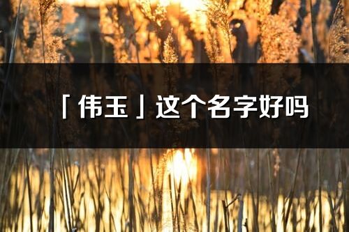 「伟玉」这个名字好吗_伟玉名字寓意,含义