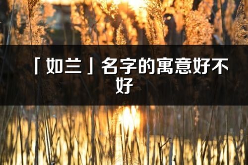 「如兰」名字的寓意好不好_如兰含义分析