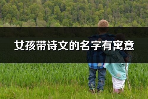 女孩带诗文的名字有寓意