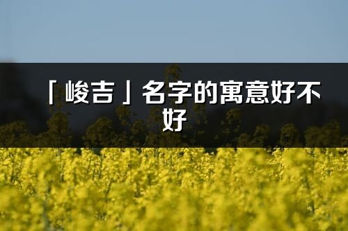 「峻吉」名字的寓意好不好_峻吉含义分析