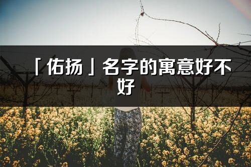 「佑扬」名字的寓意好不好_佑扬含义分析