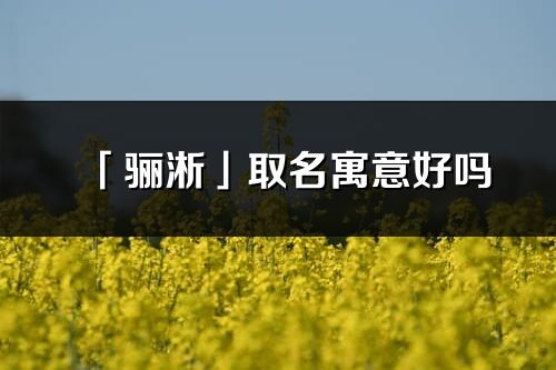 「骊淅」取名寓意好吗_骊淅名字含义及五行