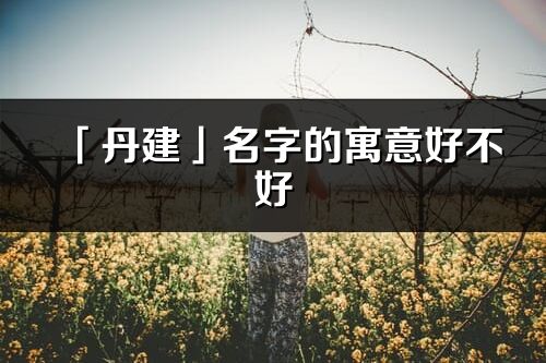 「丹建」名字的寓意好不好_丹建含义分析