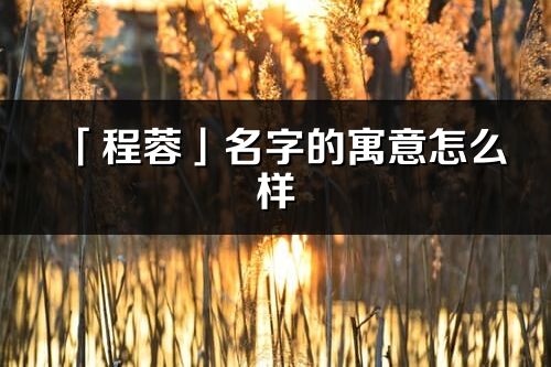「程蓉」名字的寓意怎么样_程蓉的出处