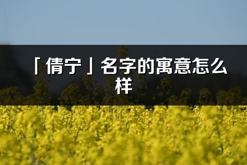 「倩宁」名字的寓意怎么样_倩宁的出处