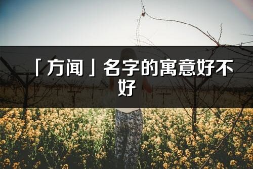 「方闻」名字的寓意好不好_方闻含义分析