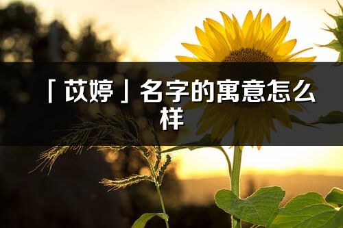 「苡婷」名字的寓意怎么样_苡婷的出处