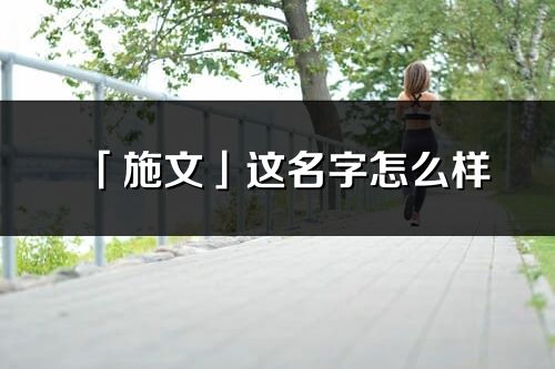 「施文」这名字怎么样_施文的名字解释