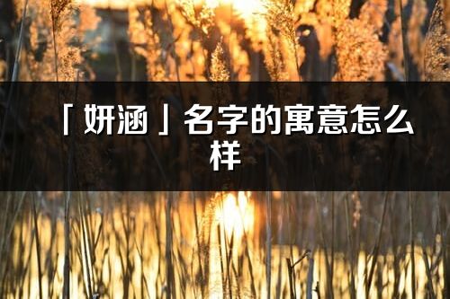 「妍涵」名字的寓意怎么样_妍涵的出处