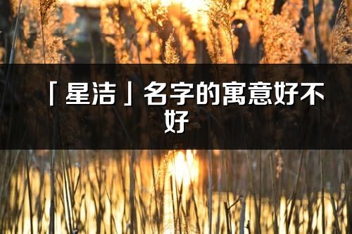 「星洁」名字的寓意好不好_星洁含义分析