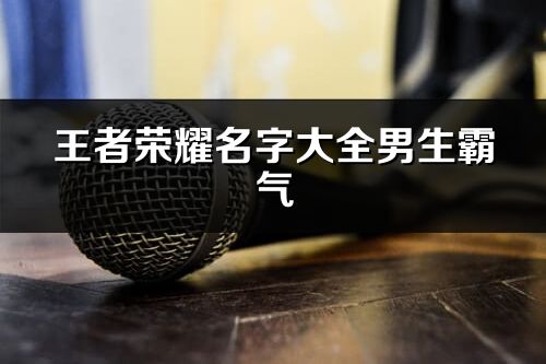 王者荣耀名字大全男生霸气(共326个)